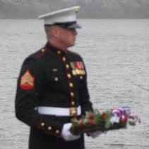 Taps, Salute and Wreath Laying behind library/museum.